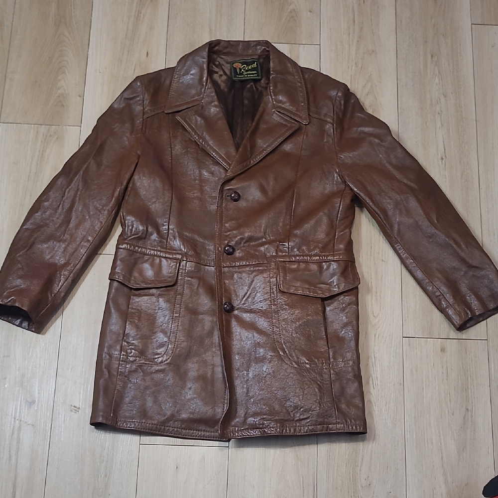 Reed Vintage Brown Leather Jacket Size L